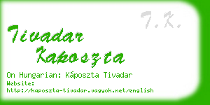 tivadar kaposzta business card