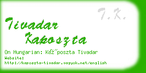 tivadar kaposzta business card